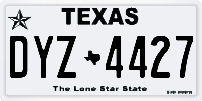 TX license plate DYZ4427
