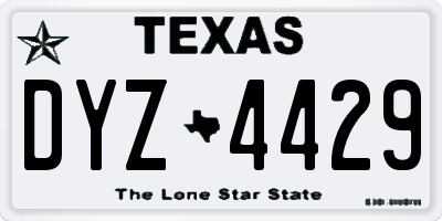TX license plate DYZ4429