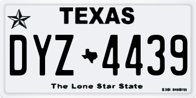 TX license plate DYZ4439