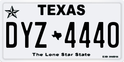 TX license plate DYZ4440