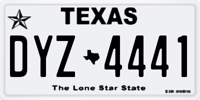TX license plate DYZ4441