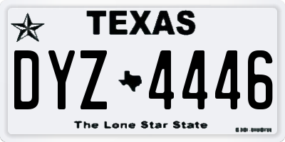 TX license plate DYZ4446