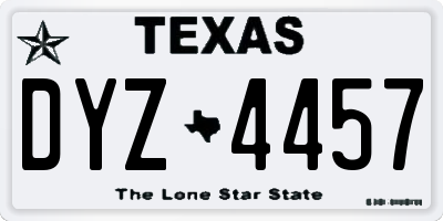 TX license plate DYZ4457