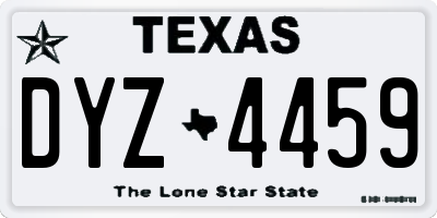 TX license plate DYZ4459