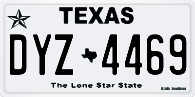 TX license plate DYZ4469