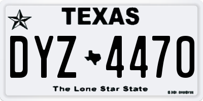 TX license plate DYZ4470