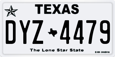 TX license plate DYZ4479