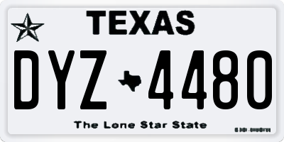 TX license plate DYZ4480