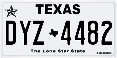 TX license plate DYZ4482