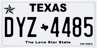 TX license plate DYZ4485