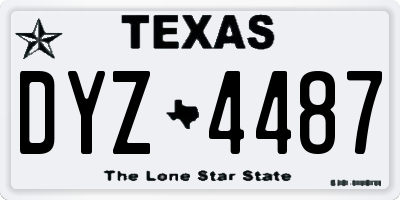 TX license plate DYZ4487