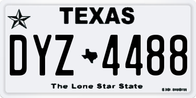 TX license plate DYZ4488