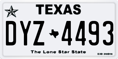 TX license plate DYZ4493