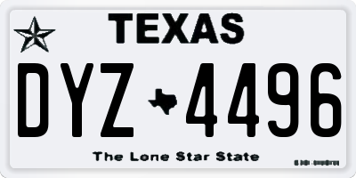 TX license plate DYZ4496
