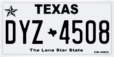 TX license plate DYZ4508