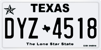 TX license plate DYZ4518