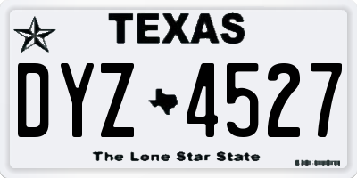 TX license plate DYZ4527
