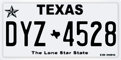TX license plate DYZ4528