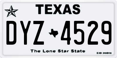 TX license plate DYZ4529