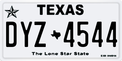 TX license plate DYZ4544