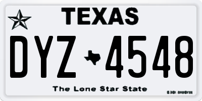 TX license plate DYZ4548
