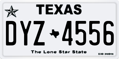 TX license plate DYZ4556