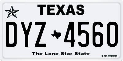 TX license plate DYZ4560