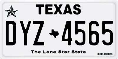 TX license plate DYZ4565