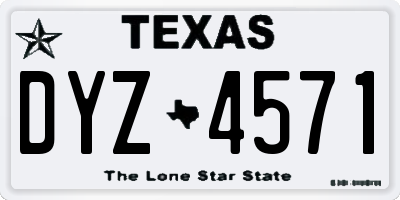 TX license plate DYZ4571