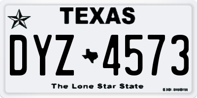 TX license plate DYZ4573