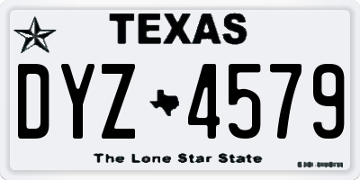 TX license plate DYZ4579