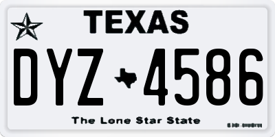 TX license plate DYZ4586