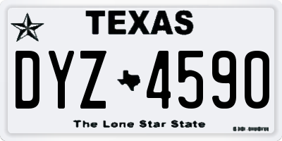 TX license plate DYZ4590