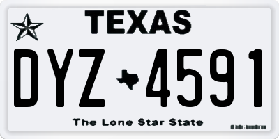 TX license plate DYZ4591