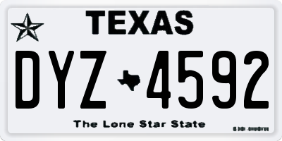 TX license plate DYZ4592