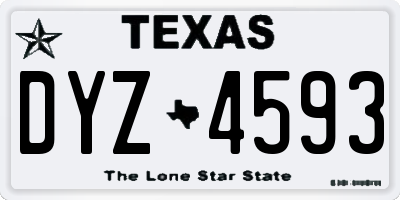 TX license plate DYZ4593