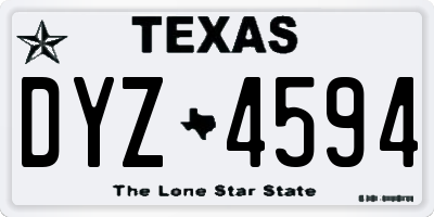 TX license plate DYZ4594