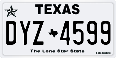 TX license plate DYZ4599