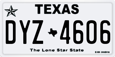TX license plate DYZ4606