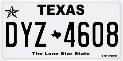 TX license plate DYZ4608