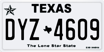 TX license plate DYZ4609