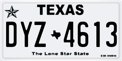 TX license plate DYZ4613