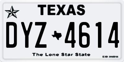 TX license plate DYZ4614
