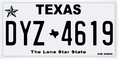 TX license plate DYZ4619