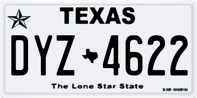 TX license plate DYZ4622