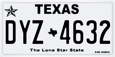 TX license plate DYZ4632