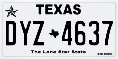 TX license plate DYZ4637