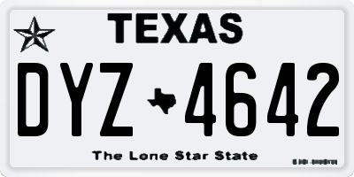 TX license plate DYZ4642