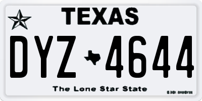 TX license plate DYZ4644