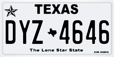 TX license plate DYZ4646